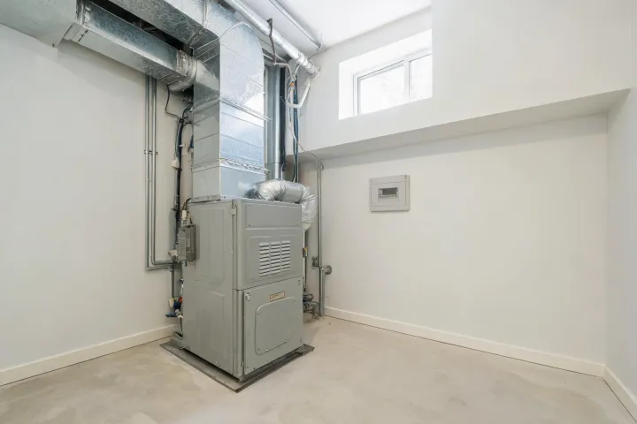 Napoleon HVAC furnace and thermostat wall
